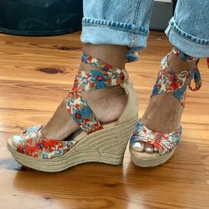 UGG Lucianna Floral Wrap Wedge